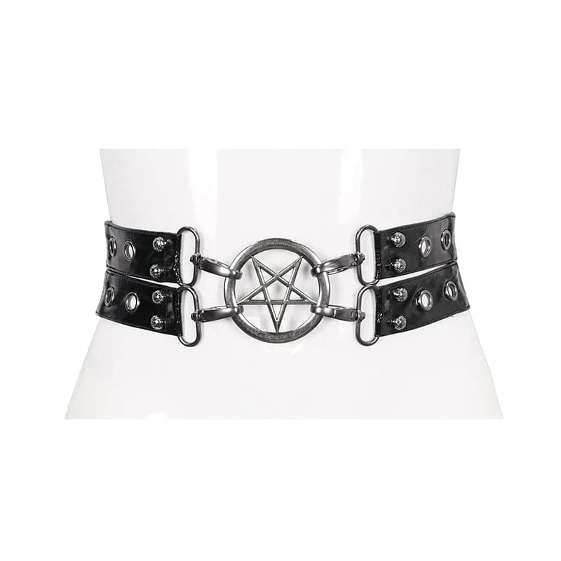 Gothic Star Double-Layer Kunstledergürtel für Damen