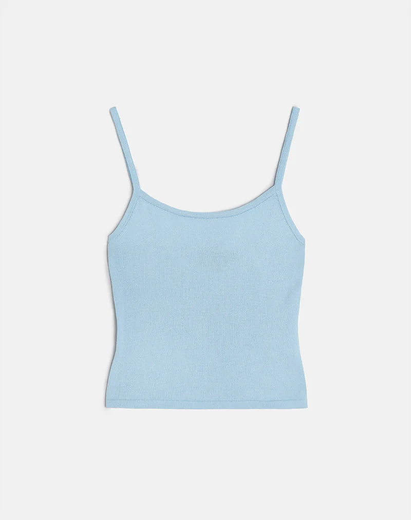Ziva Strick-Cami-Westenoberteil in Blau