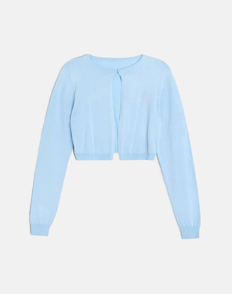 Nuha Gerippte Strickjacke in Blau