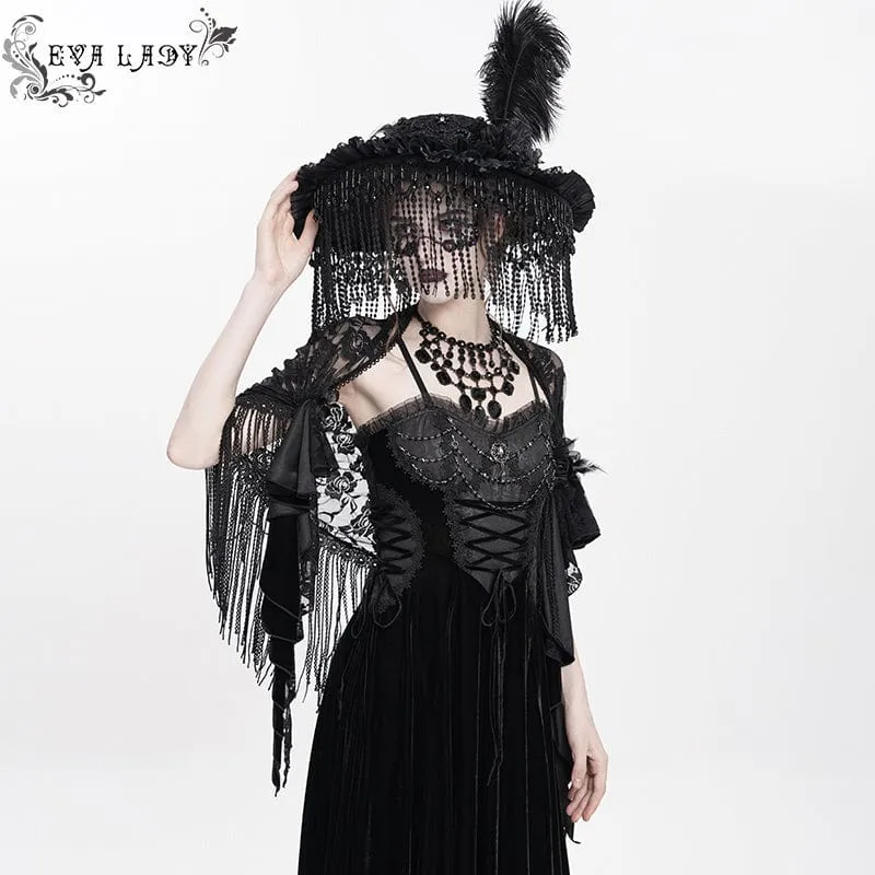 Gothic-Schnürkleid aus Samt mit Federn, langes Unterkleid für Damen, Hochzeitskleid