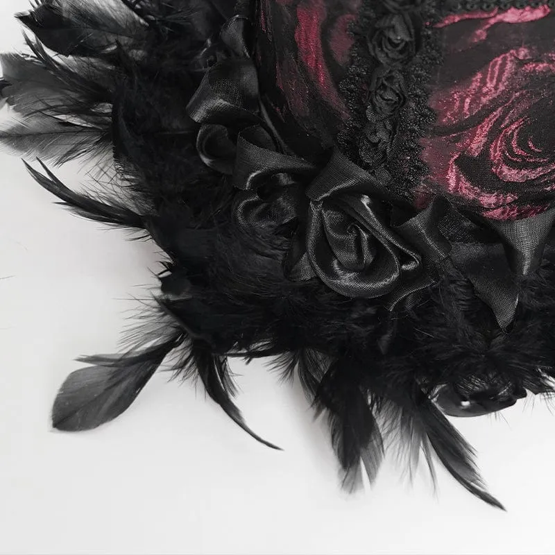 Gothic-Blumenfederhut für Damen