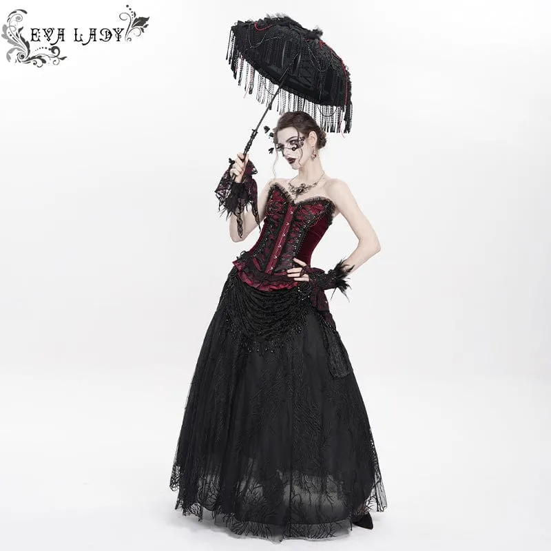 Gothic-Schnür-Quasten-Regenschirm für Damen
