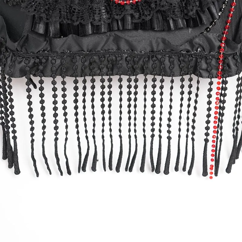Gothic-Schnür-Quasten-Regenschirm für Damen