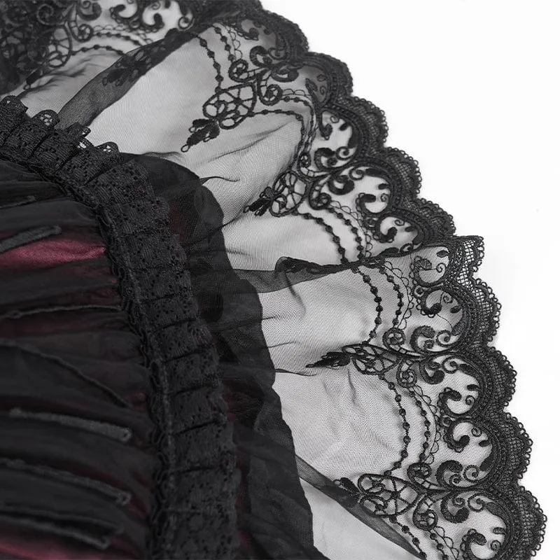 Gotischer Regenschirm mit floraler Spitze für Damen