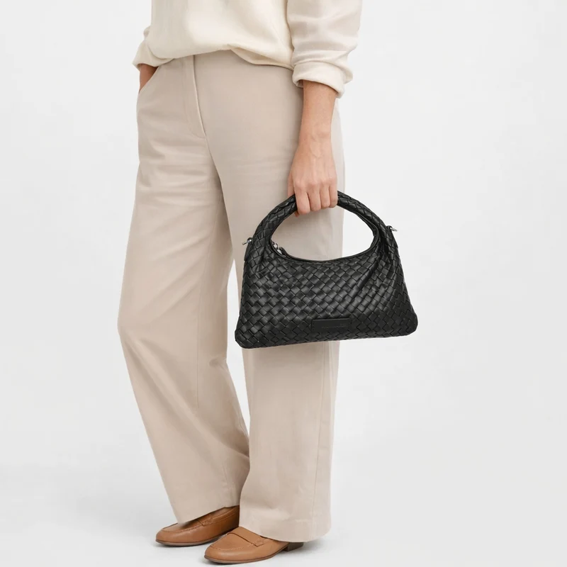 Les Visionnaires Sadie Weave Glossy - Bolso de mano (black)