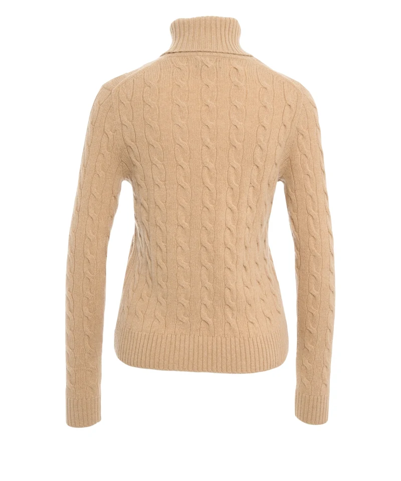 Maglione a dolcevita con logo ricamato