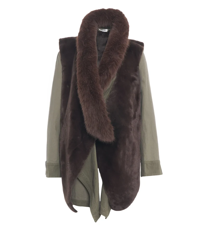 Parka con collo in pelliccia