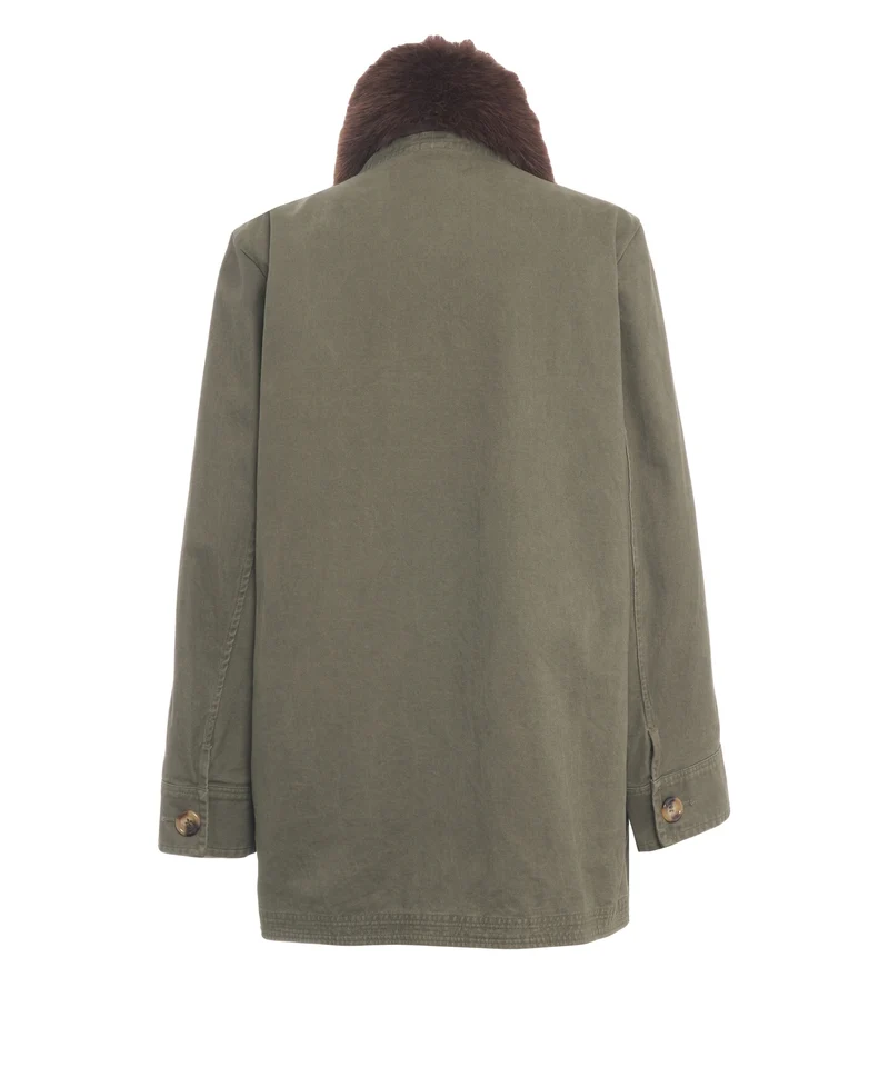Parka con collo in pelliccia