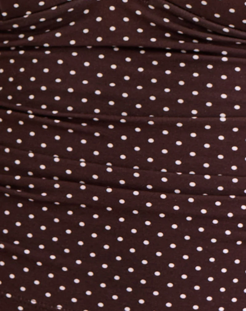 Lycia Oberteil in Micro Polka Braun