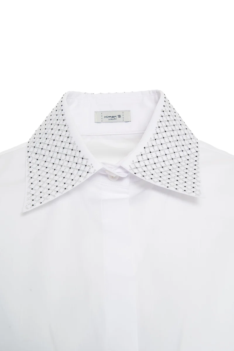 Camicia con applicazione di strass