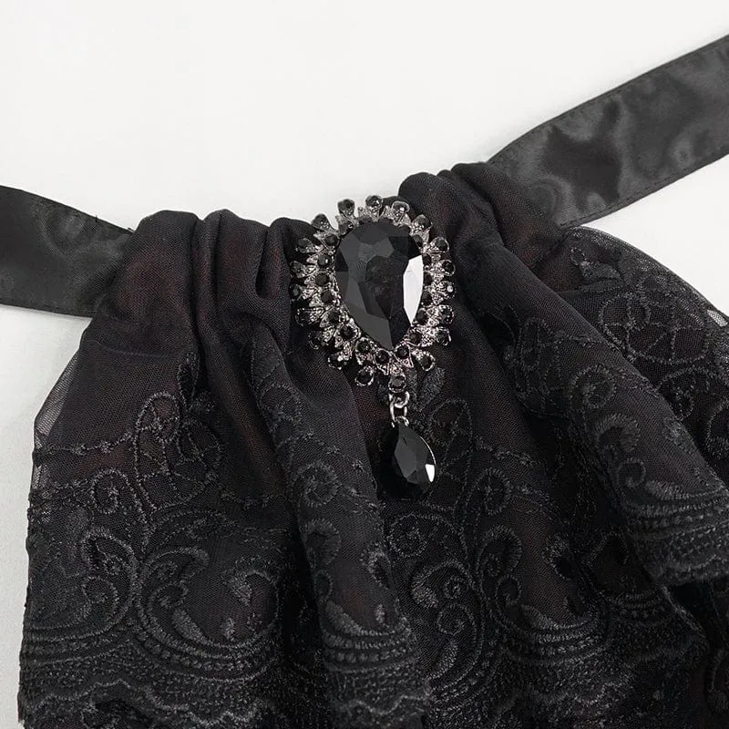 Gothic-Krawatte mit Perlenspitze für Herren