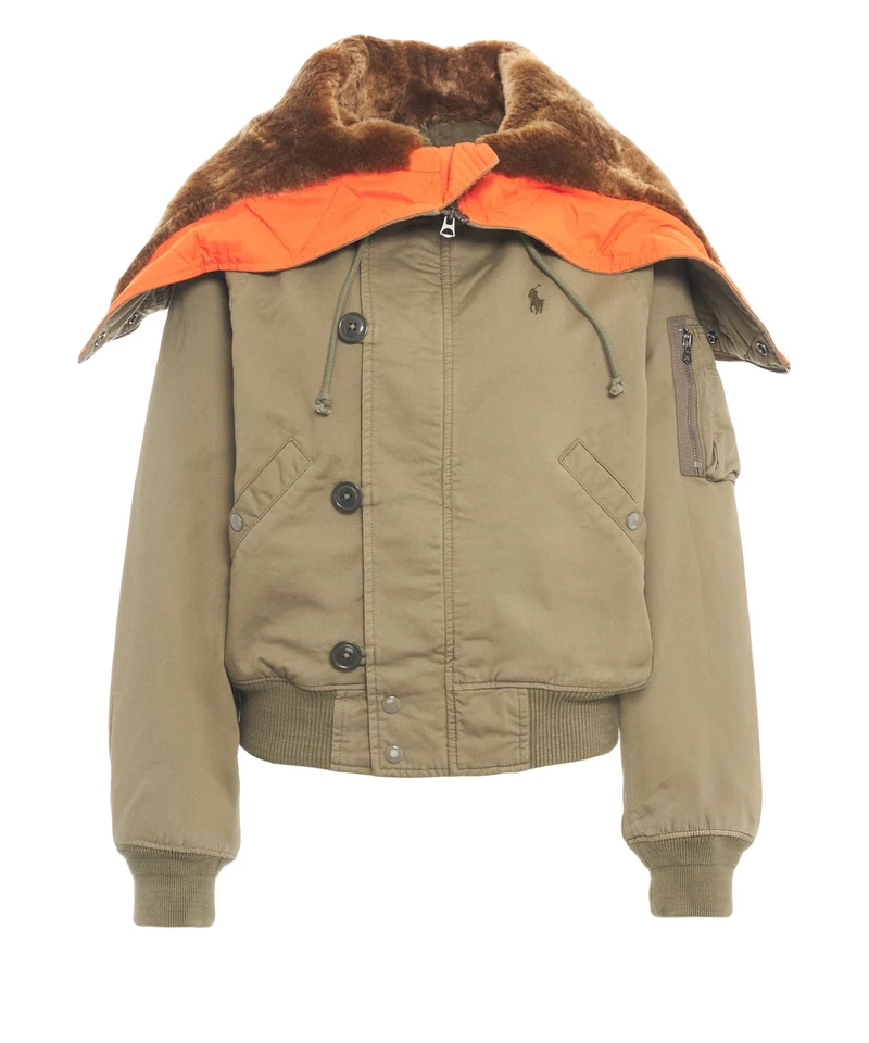 Bomber con cappuccio e pelliccia