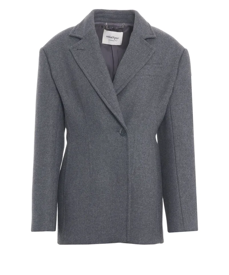 Cappotto in lana in stile blazer