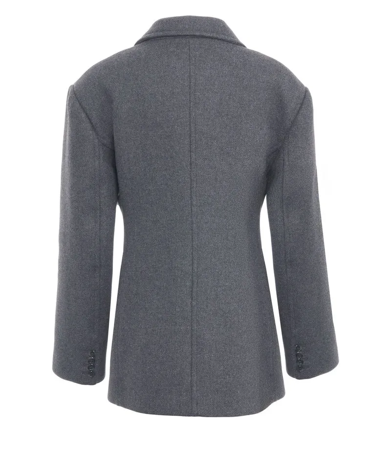 Cappotto in lana in stile blazer