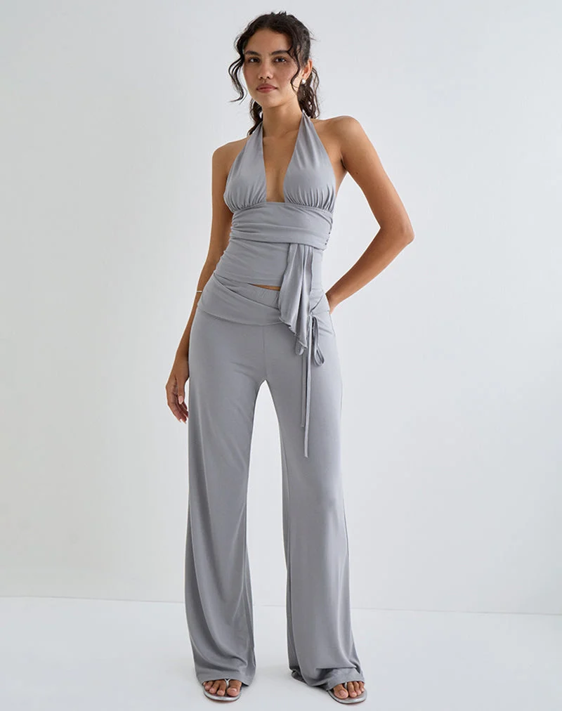 Donata-Hose in Grau mit Gürtel