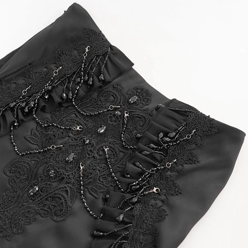 Gothic Rose Mesh Splice High/Low-Rock für Damen