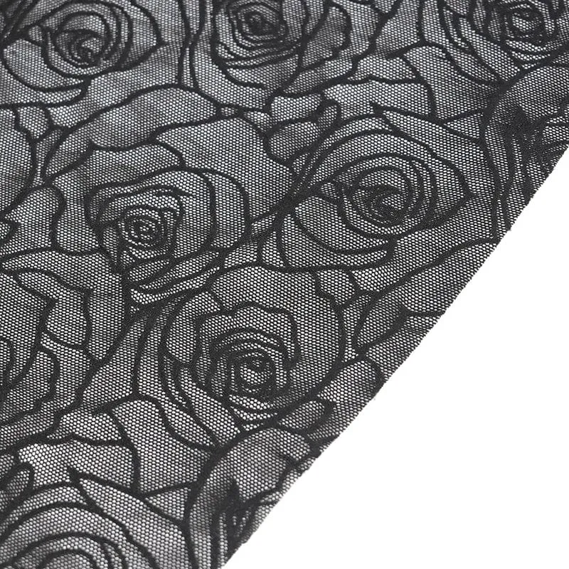 Schwarzes, gotisches Partykleid mit Cut-outs und Blumenstickerei für Damen – perfekt für Hochzeiten