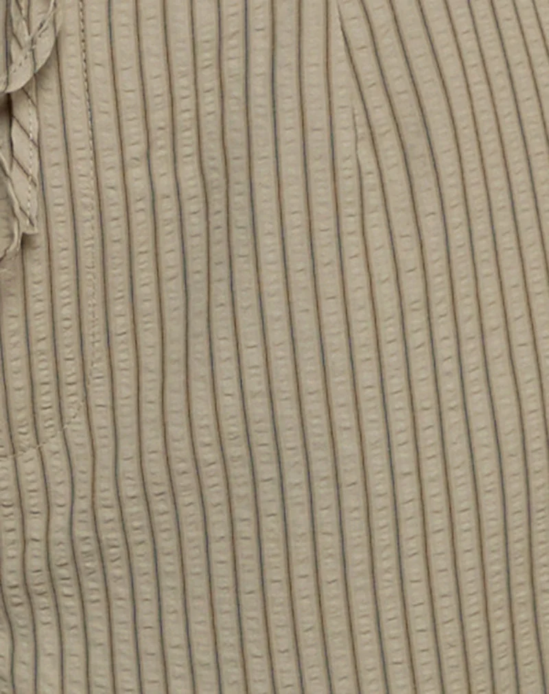 Juria-Hose in neutralem Khaki gestreift