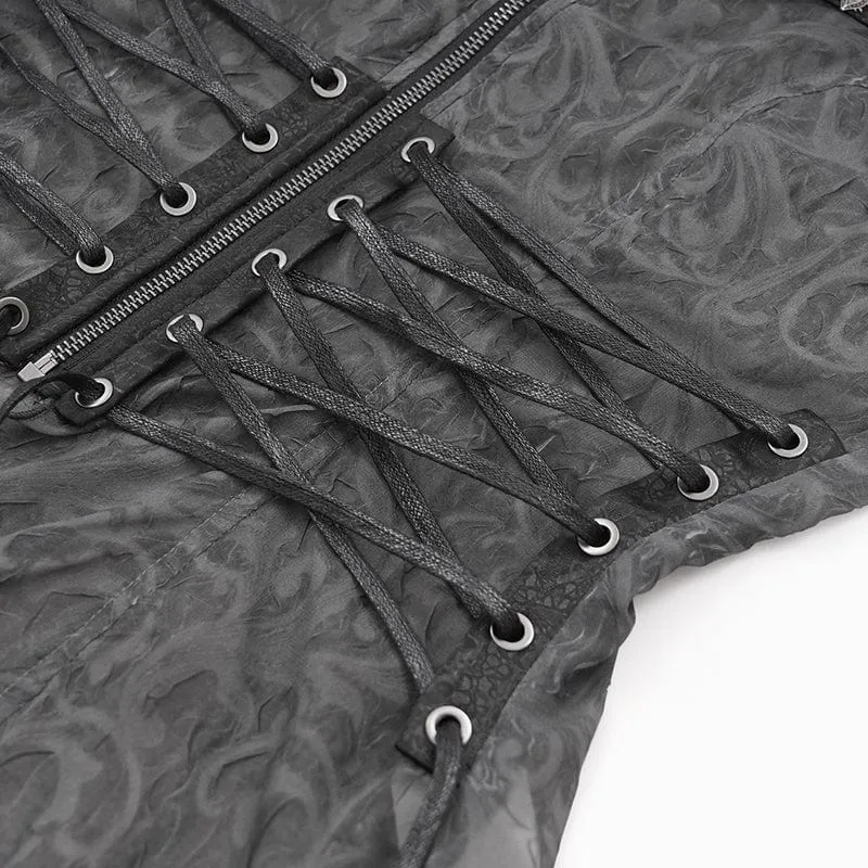 Gothic Irregular Schnürhemd für Damen