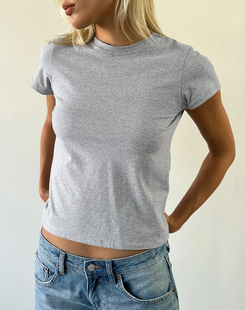 Clio Baggy Tee in Grau meliert