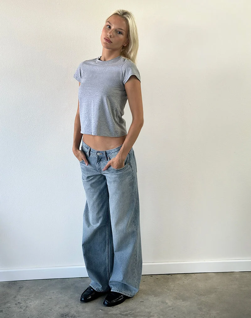 Clio Baggy Tee in Grau meliert