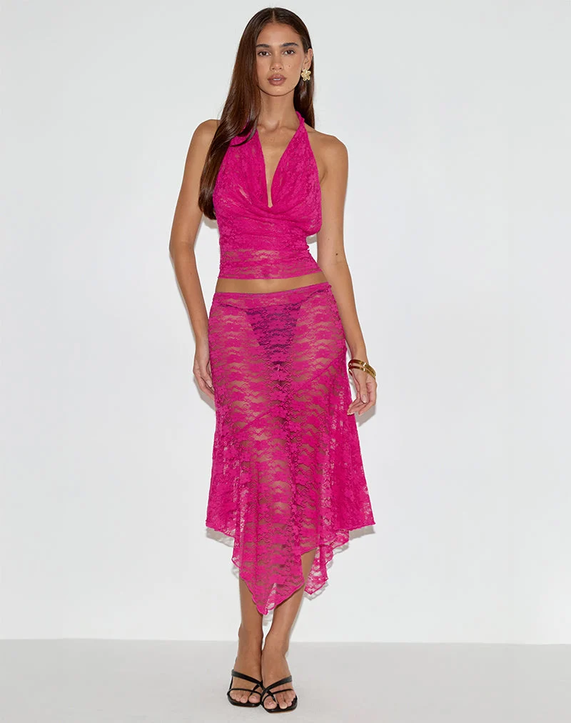 Varys Top aus Orchideenspitze Hot Pink