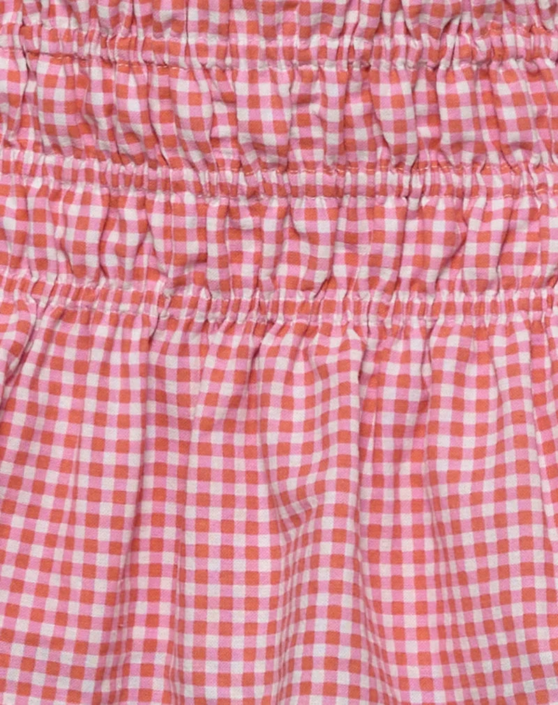 Rikako Minirock in Mini Gingham Pfirsich
