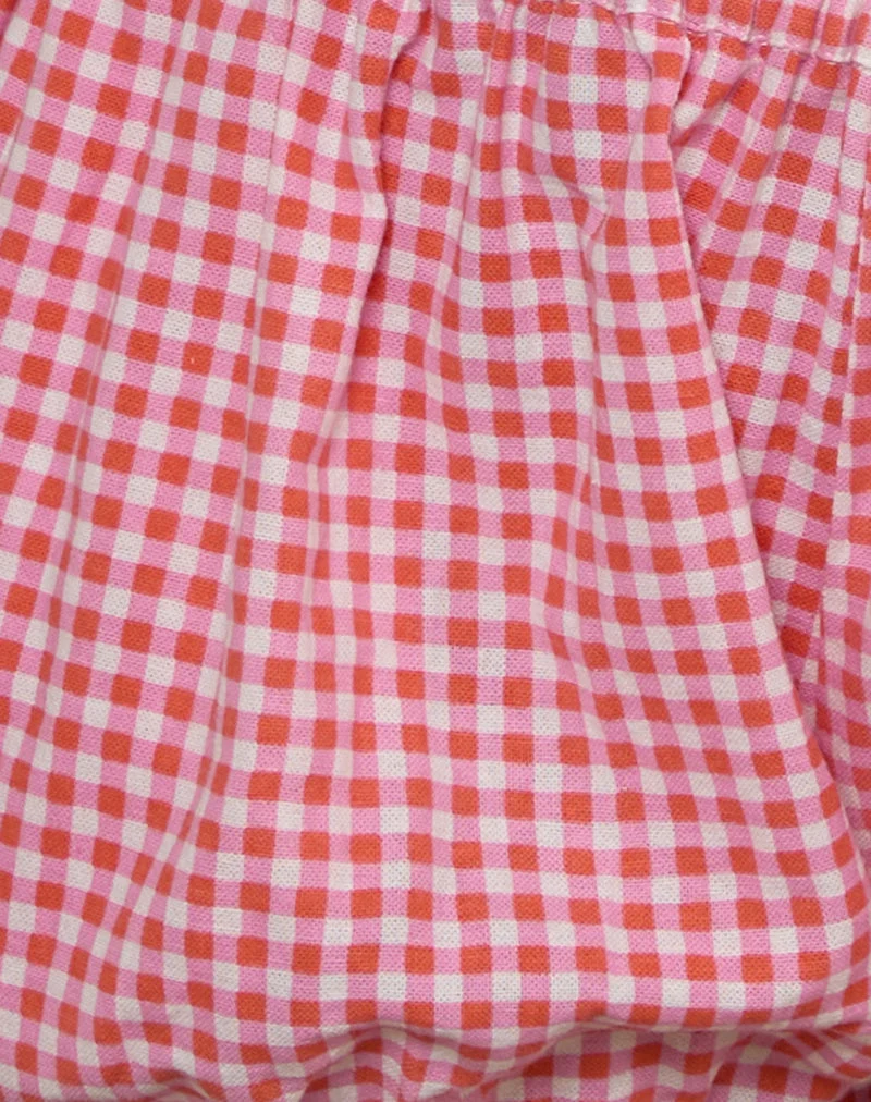 Rebo Short in Mini Gingham Pfirsich