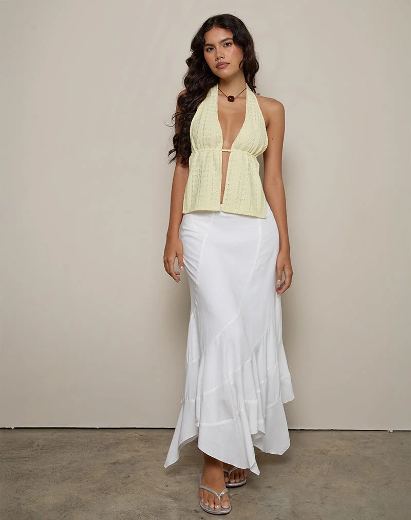 Ryoma Top aus Broderie-Blütenspitze Lemon