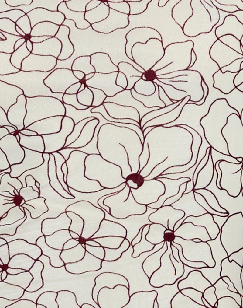 Broly Trägerkleid in Line Flower Creme