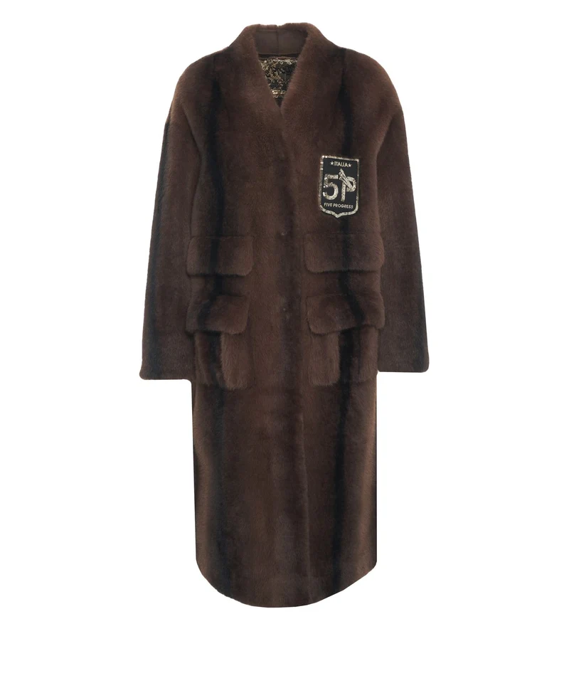 Cappotto con patch logo