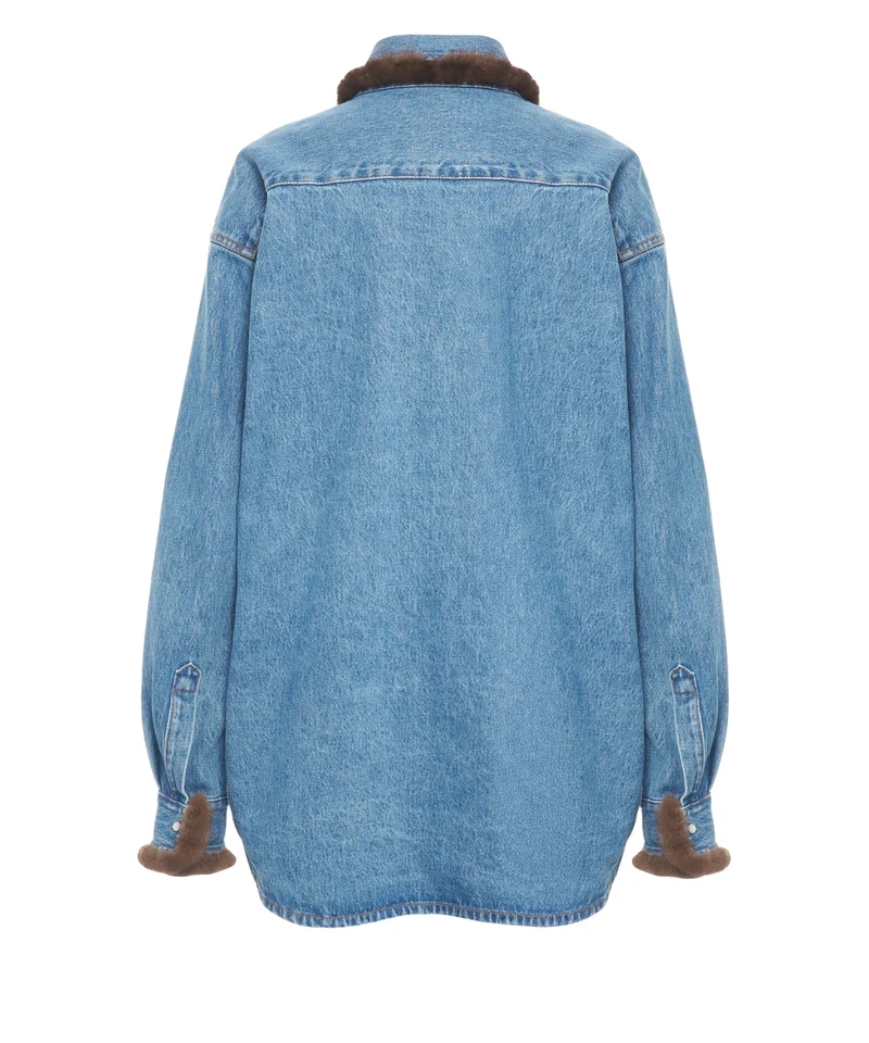 Giacca di jeans con dettagli in pelliccia