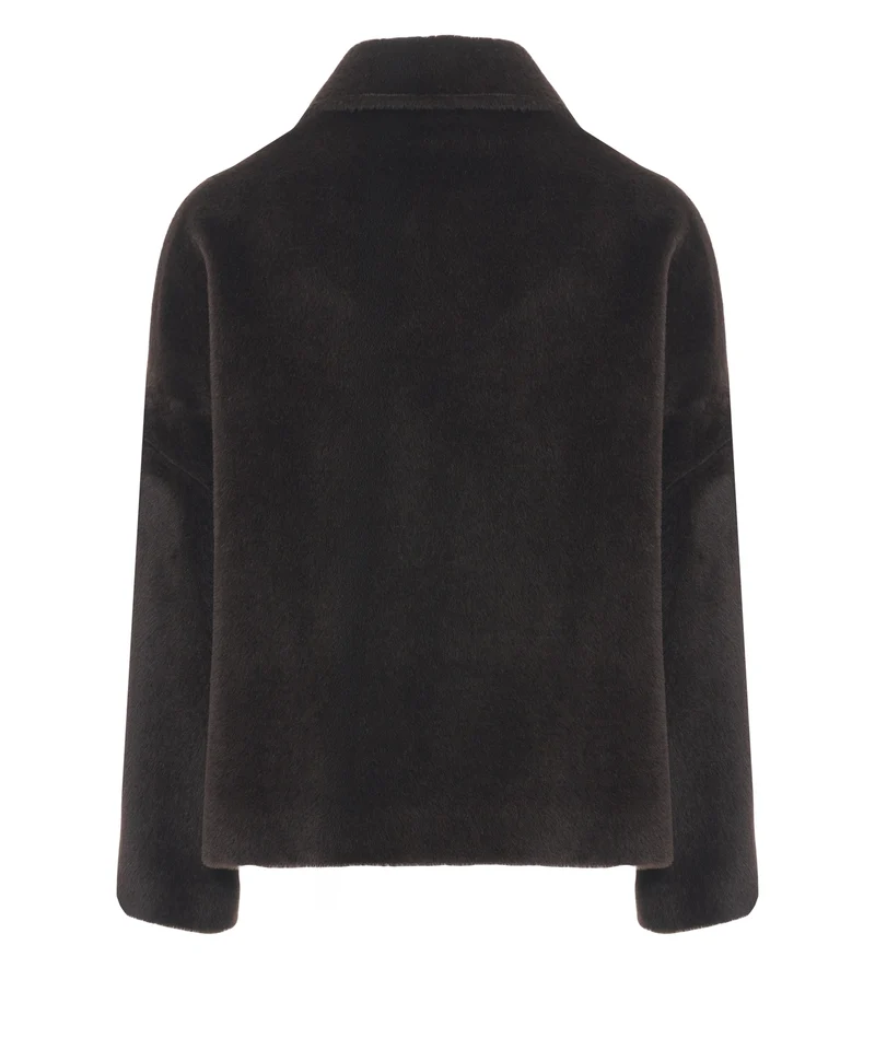 Giacca in alpaca con tasche applicate