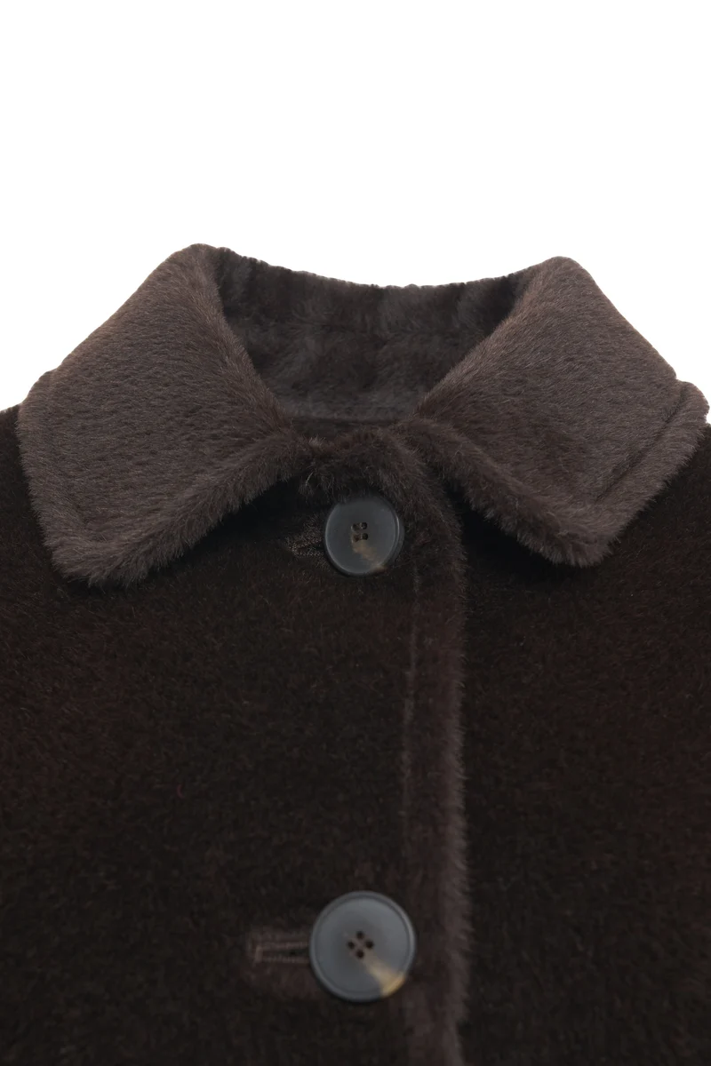 Giacca in alpaca con tasche applicate