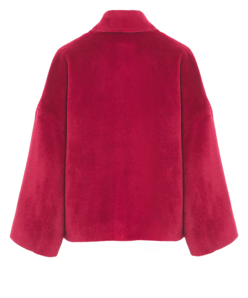 Giacca in alpaca con tasche applicate