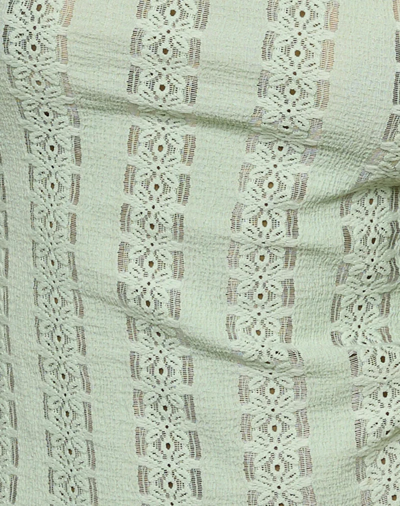 Aluca Cami Top aus Broderie-Blumenspitze Mint