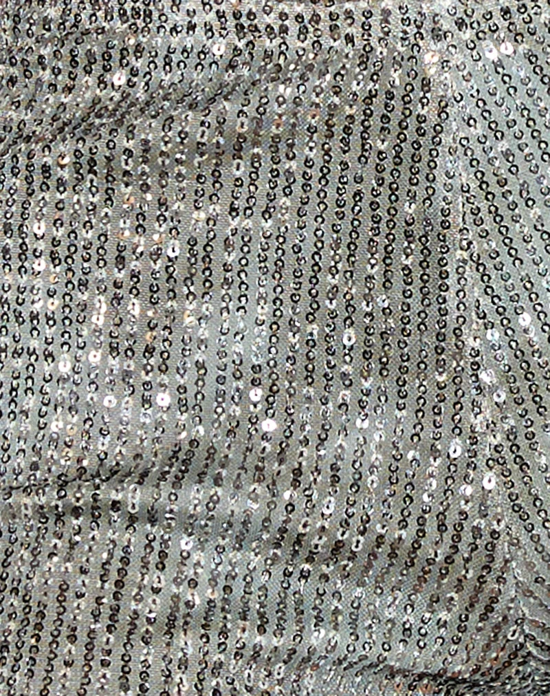 Erna Short in Paillettengrün Grau