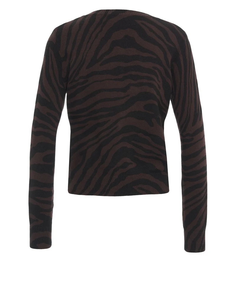 Cardigan con stampa animalier