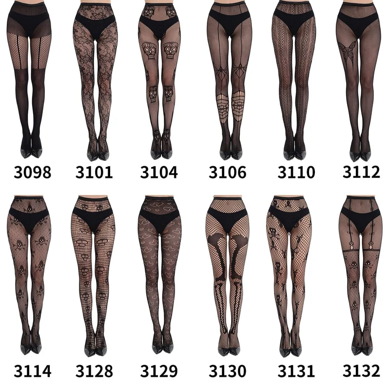 Gothic-Strumpfhosenstrümpfe aus Spitze für Damen