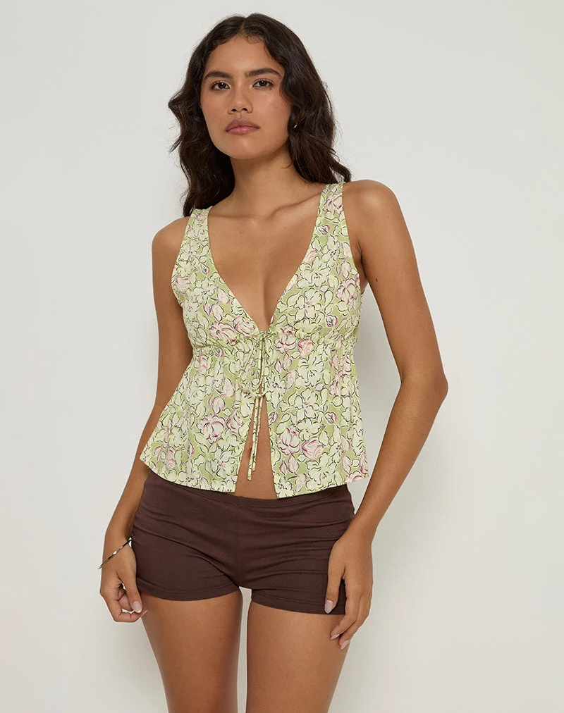 Ronia Top in Blooming Lily Grün