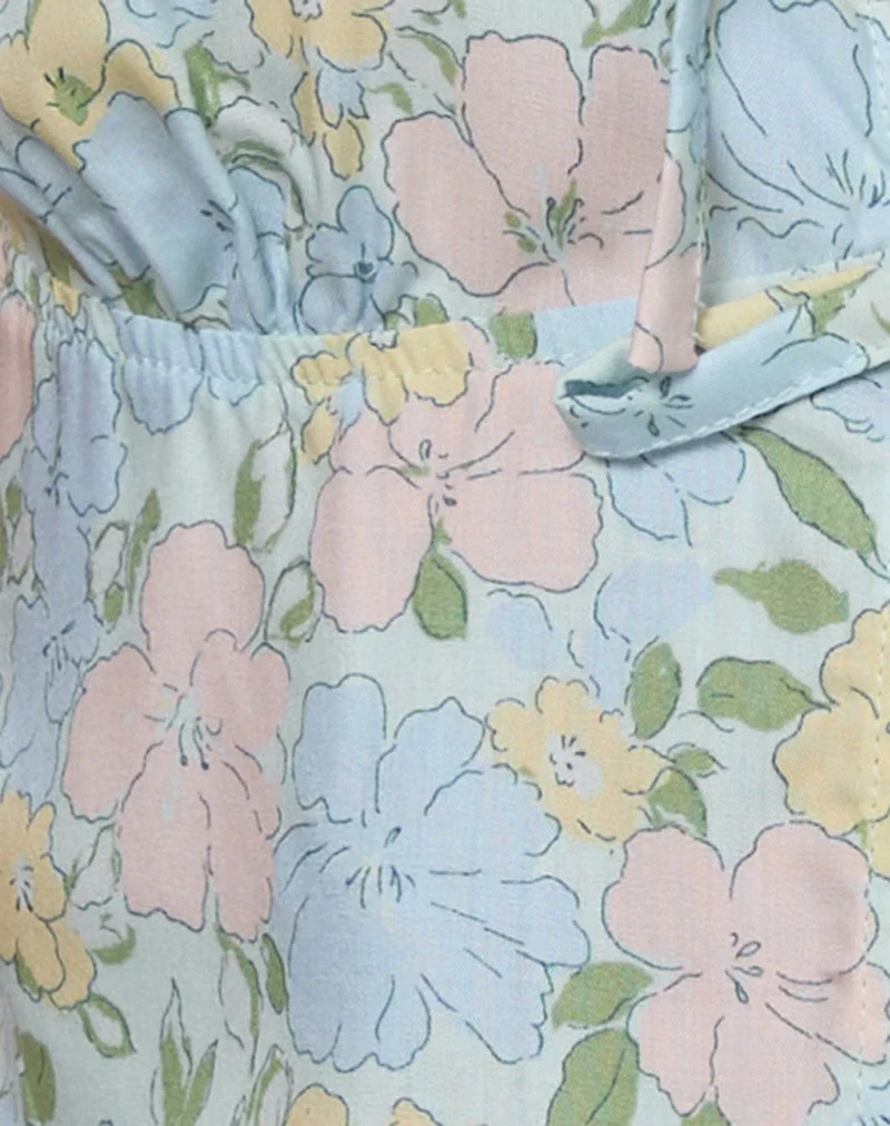 Rodite Tie Front Top in verwaschenem Pastell Floral