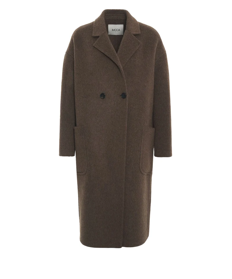 Cappotto in lana con tasche applicate