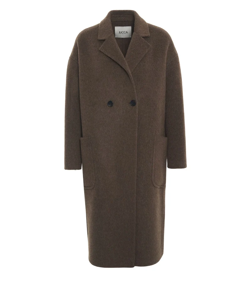 Cappotto in lana con tasche applicate