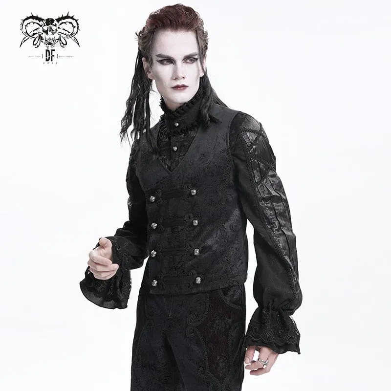 Gothic-Weste mit Blumennieten und Schnalle für Herren