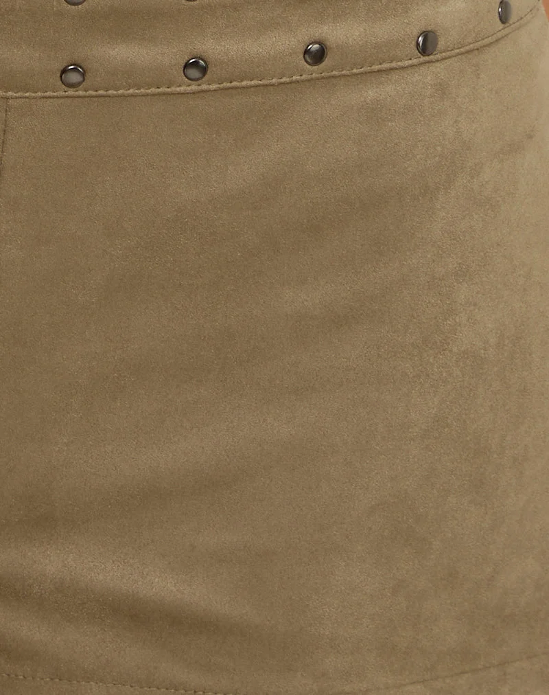 Saumya Hot Pant aus Wildlederimitat Pilzgrau
