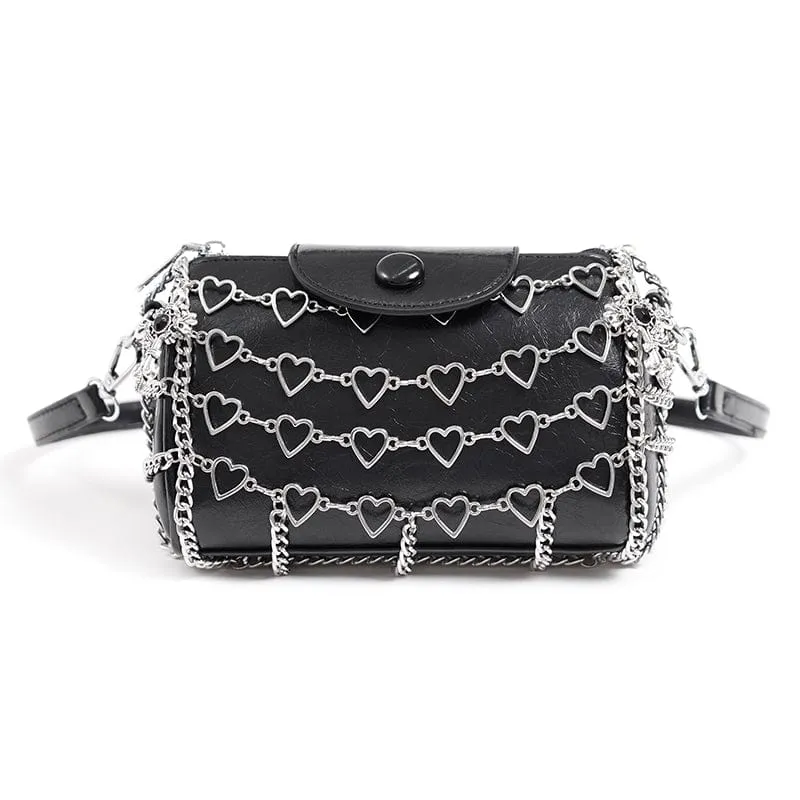Damen Punk Herz Kette Tasche