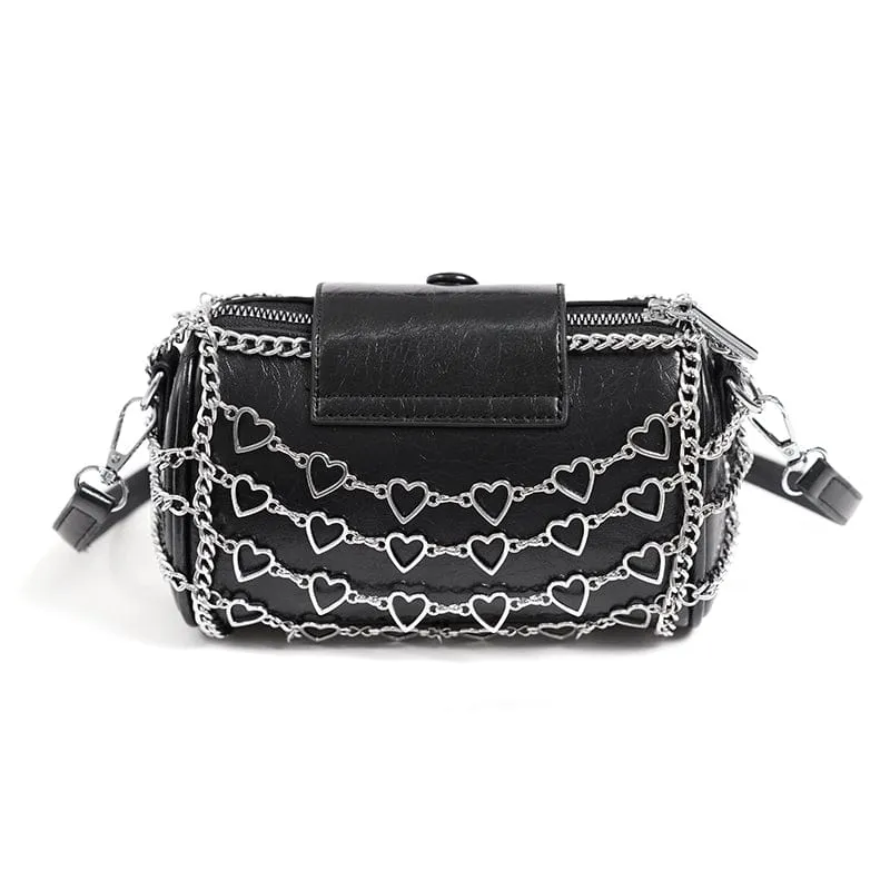 Damen Punk Herz Kette Tasche