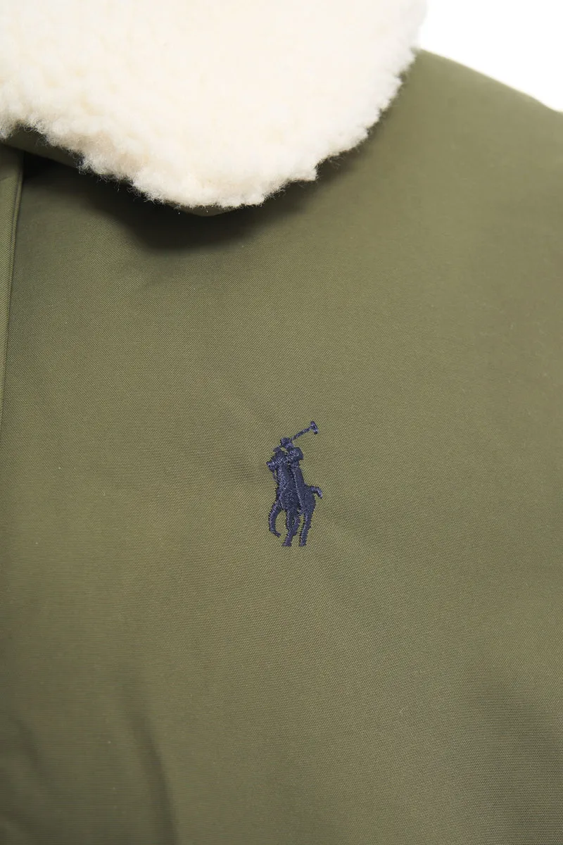Giacca puffer con collo in ecopelliccia