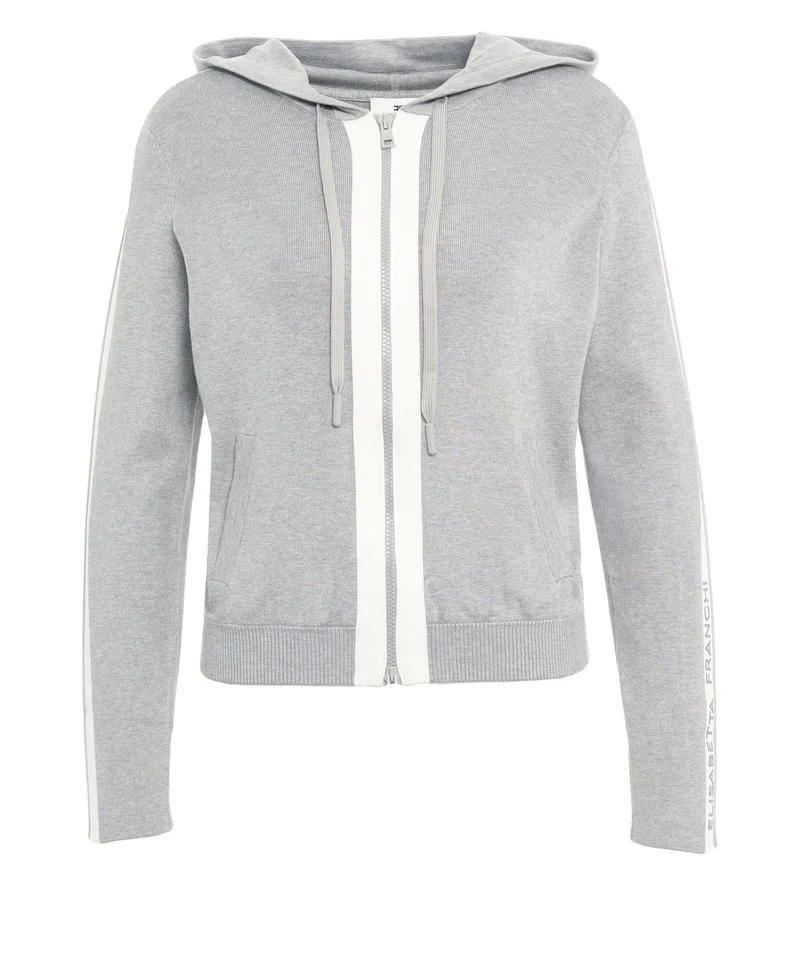 Cardigan con cappuccio con dettaglio logo
