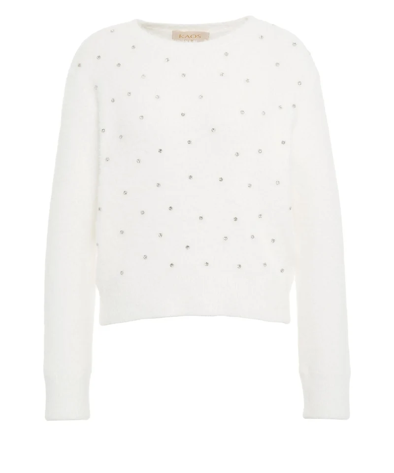 Pullover con applicazione di strass